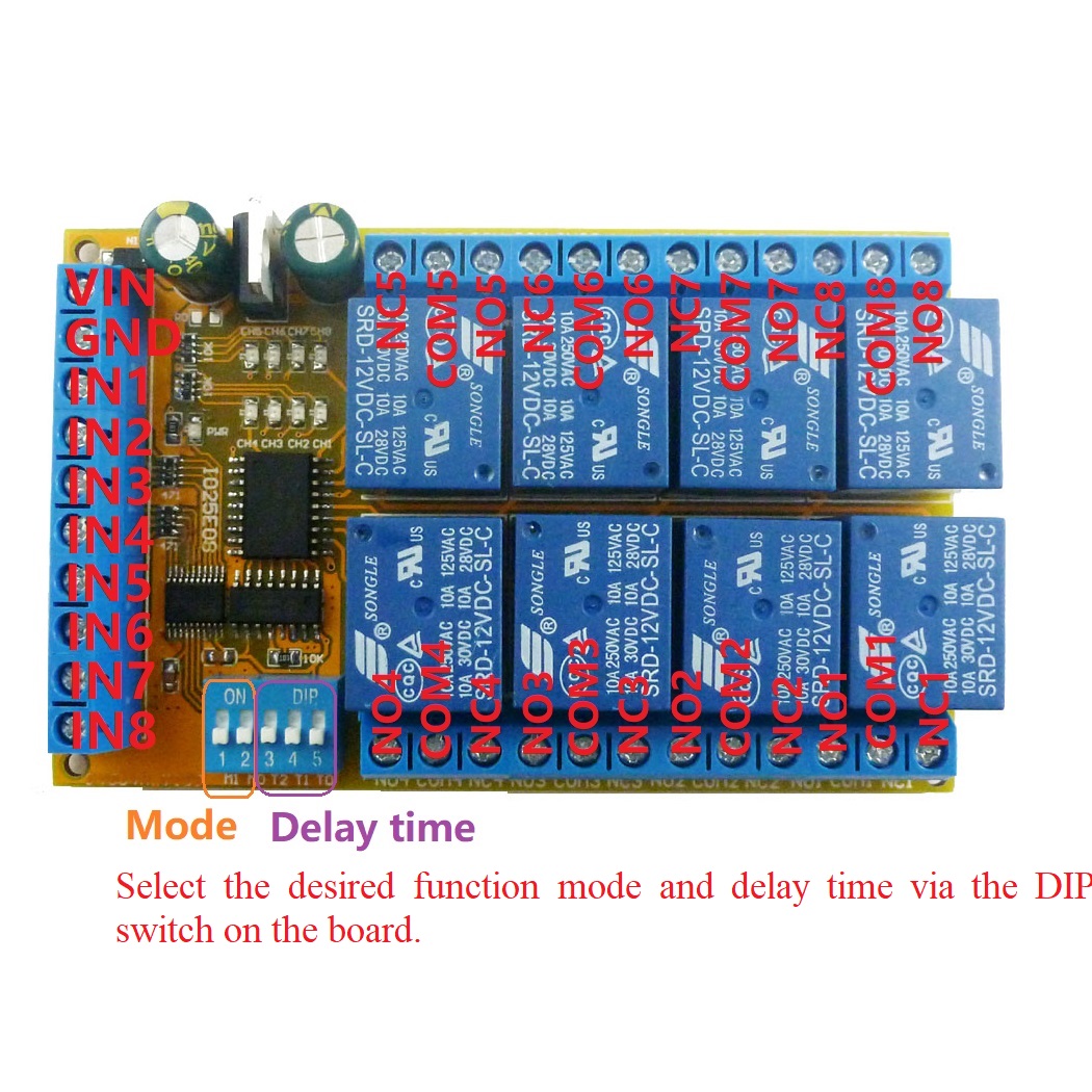 Shelly Relay Module - DC 5V 12V 24V 8 Canali