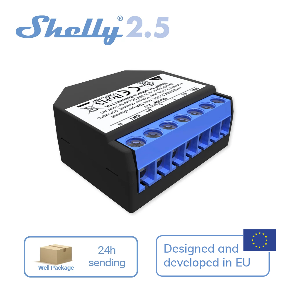 Shelly Relay Module - Shelly 2.5 Smart Home Doppio Relè