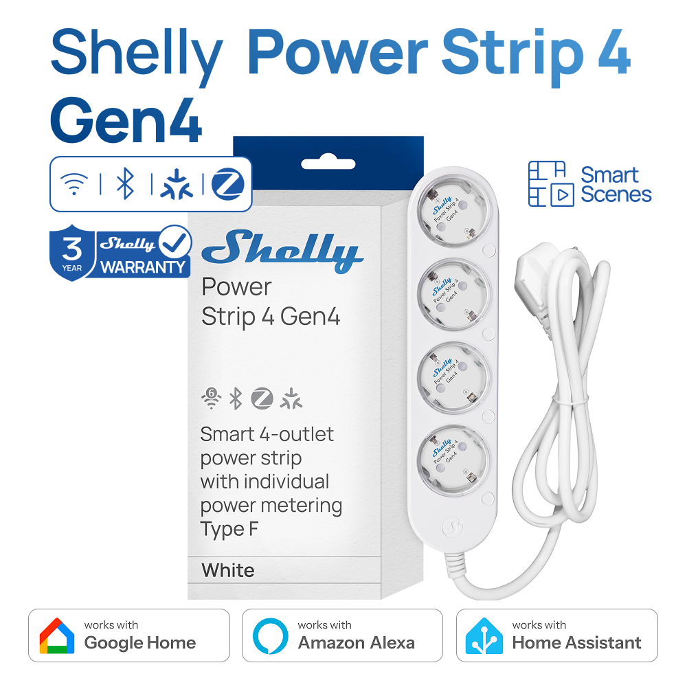 Shelly Relay Module - Multipresa Shelly 4 prese intelligenti Gen4