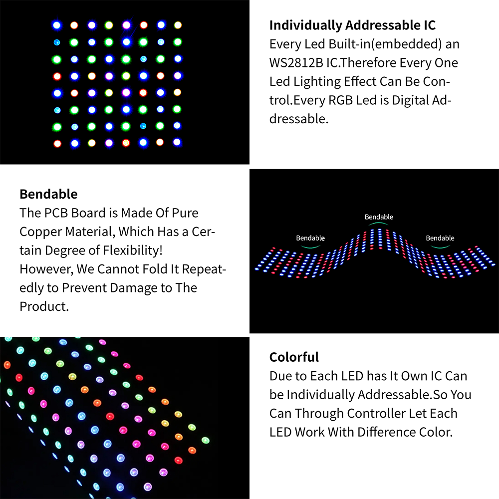 8X8 16X16 8X32 WS2812B Con USB - Rgb Led Matrix 8X8 recensione e prezzo