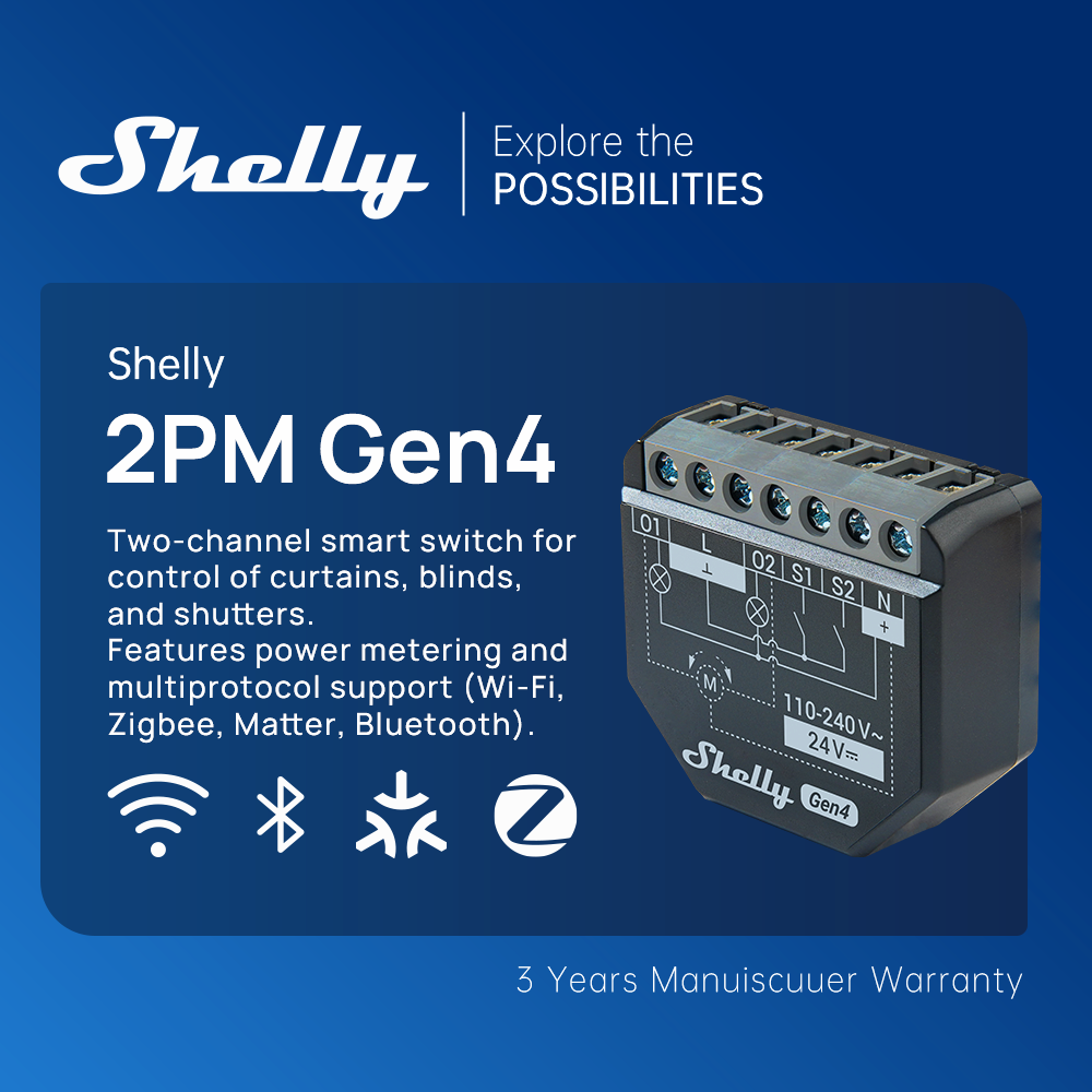Shelly 2PM Gen4 Zigbee 2 canal - Shelly Relay Module recensione e prezzo