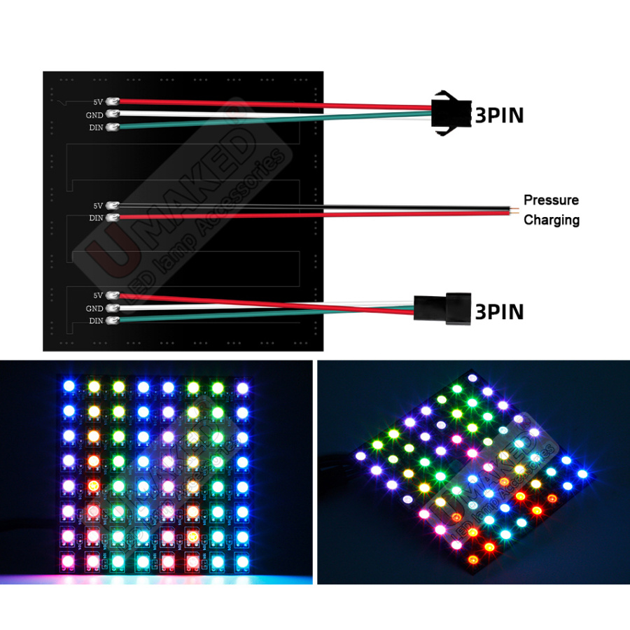 2 pz. Luci a pannello flessibi - Rgb Led Matrix 8X8 recensione e prezzo