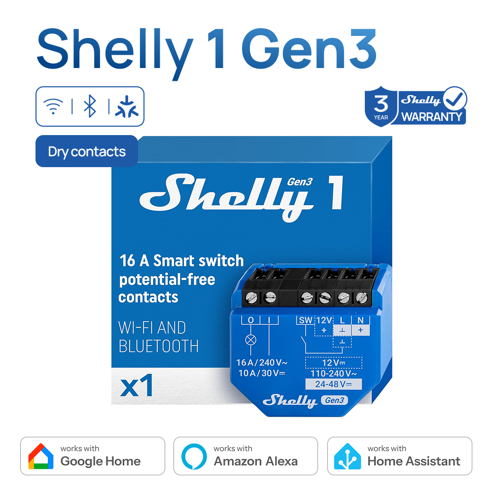Shelly 1 Gen3 Interruttore Int - Shelly Relay Module recensione e prezzo