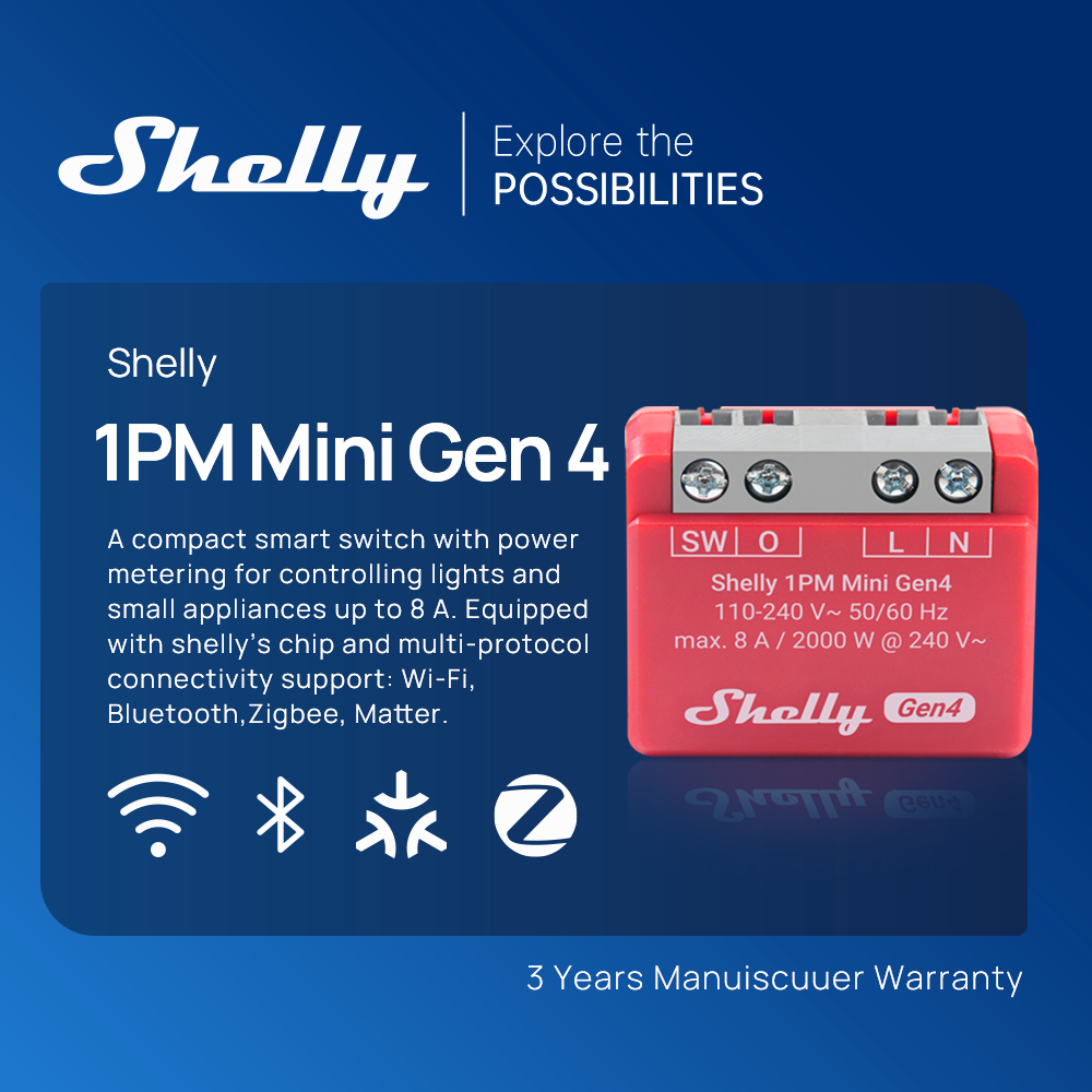 Shelly 1PM Mini Gen4 Zigbee Sm - Shelly Relay Module recensione e prezzo