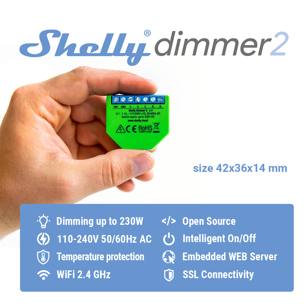 Shelly Dimmer 2 Smart Switch M - Shelly Relay Module recensione e prezzo